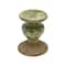 Hello Honey® Distressed Green 2-Tone Sculptural Terracotta Pillar Candle Holder